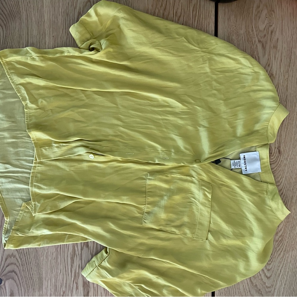 Industry Chartreuse/Yellow Silky Blouse